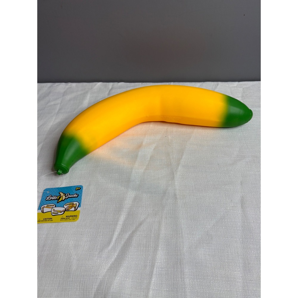 Laffy Snacks Banana Squeeze Stretch Twist Gel Fidget Sensory Toy Yellow Green
